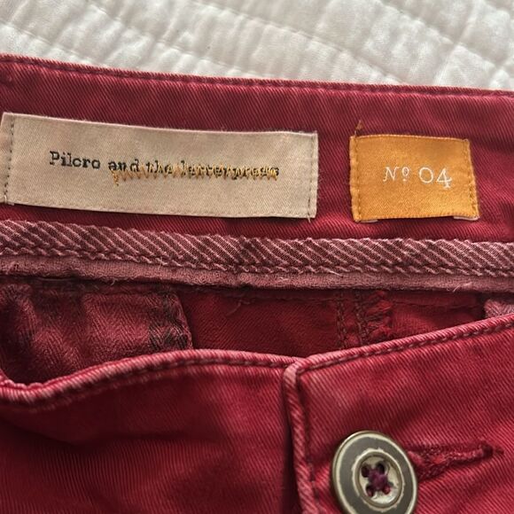 Anthropologie Pilcro and the letter press red pants with zippers at ankles 4 - Picture 6 of 11